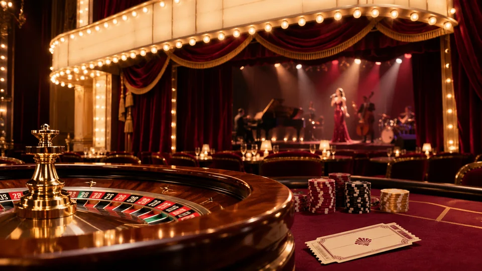 Danske Spil casino med scenelys og velvet